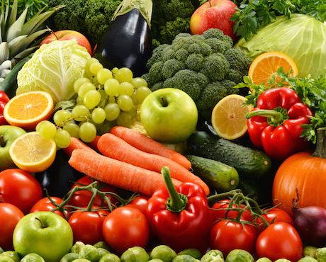 Assorted raw organic vegetables